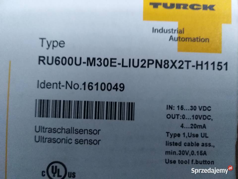 Czujnik ultradźwiękowy TURCK RU600U Sucha Rzeczka