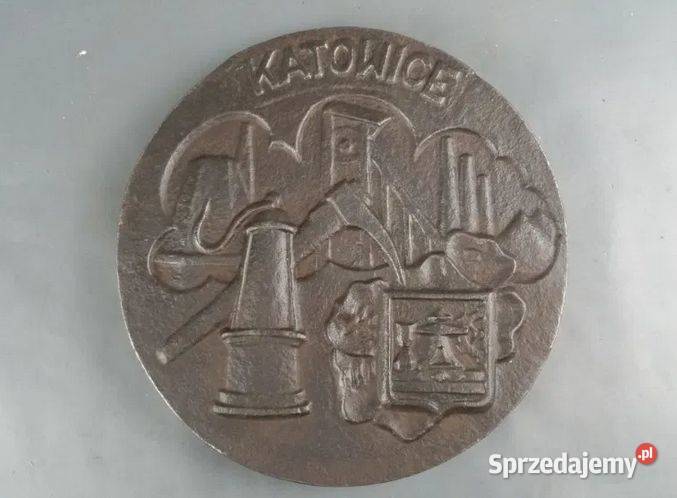 Wielka stara matryca ryngraf emblemat Katowice