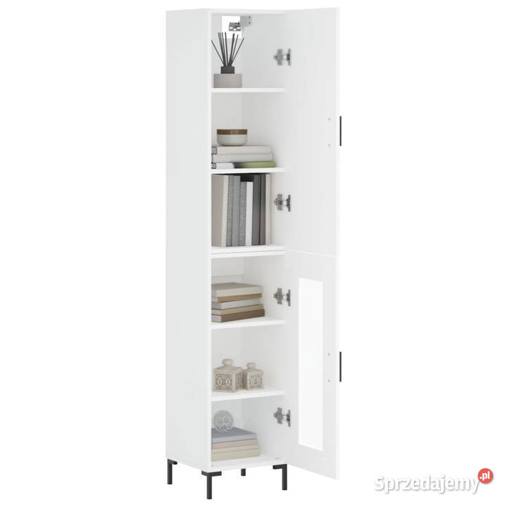 Wysoka szafka biała 345x34x180 materiał Warszawa