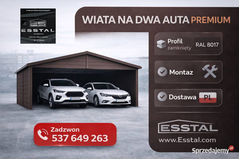 Garaż Blaszany bez bram Zadaszenie Carport