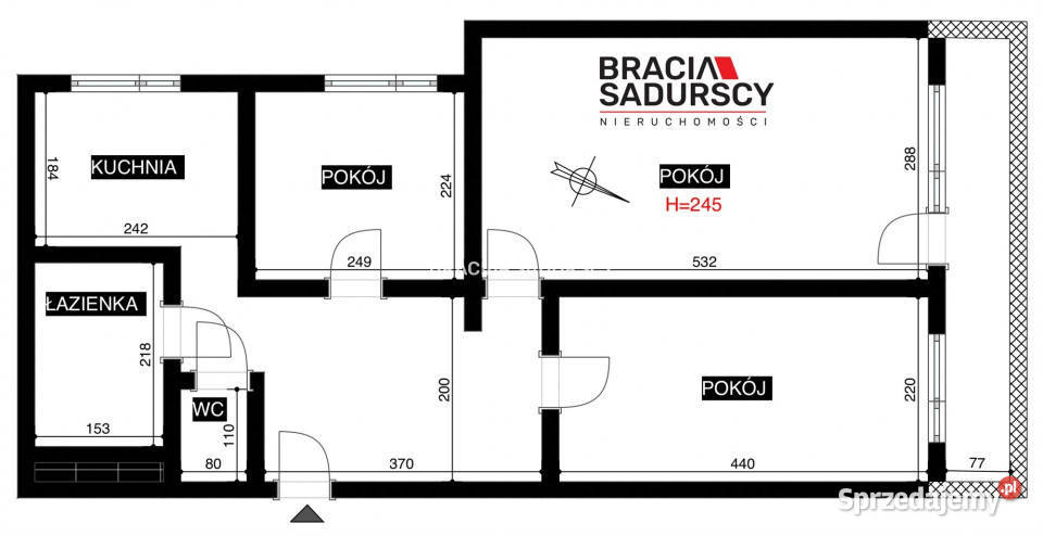 Sprzedaż mieszkania 48m2 3 pokoje Kraków Półkole Sprzedaż