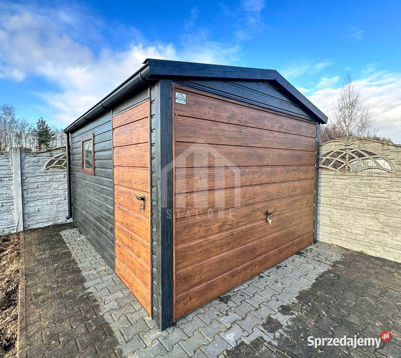Garaż blaszany 3x4m brama uchylna drzwi okno Sprzedaż pomorskie