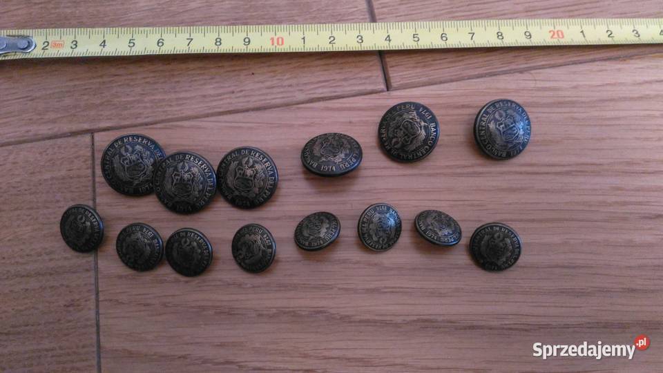 Guziki Peru 1974 urzędnik bankowy mosiądz Pozostałe mazowieckie Warszawa