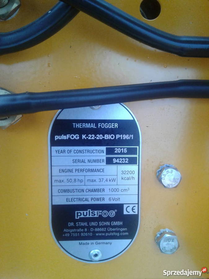 Sprzedam zamgławiacz PulsFog K22 BIO kompletny Pokrzywnica