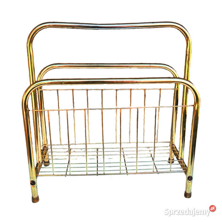 Modernistyczny złoty gazetnik Belgia lata 80 Warszawa