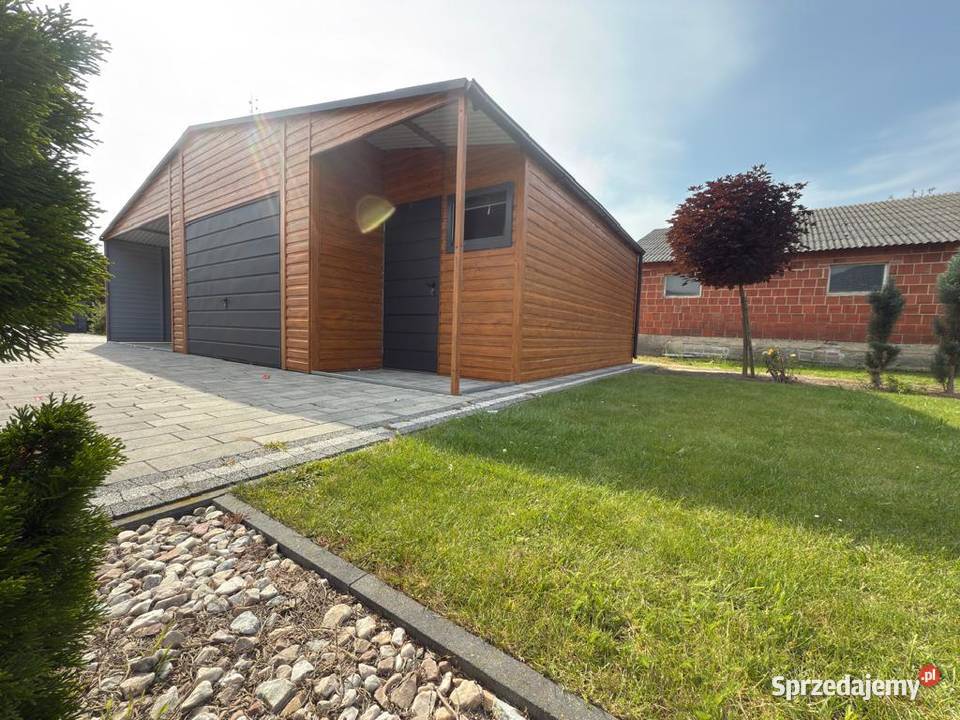 Garaż blaszany 8x6 Drewnopodobny wiata profil 343zł/m2 Przemyśl