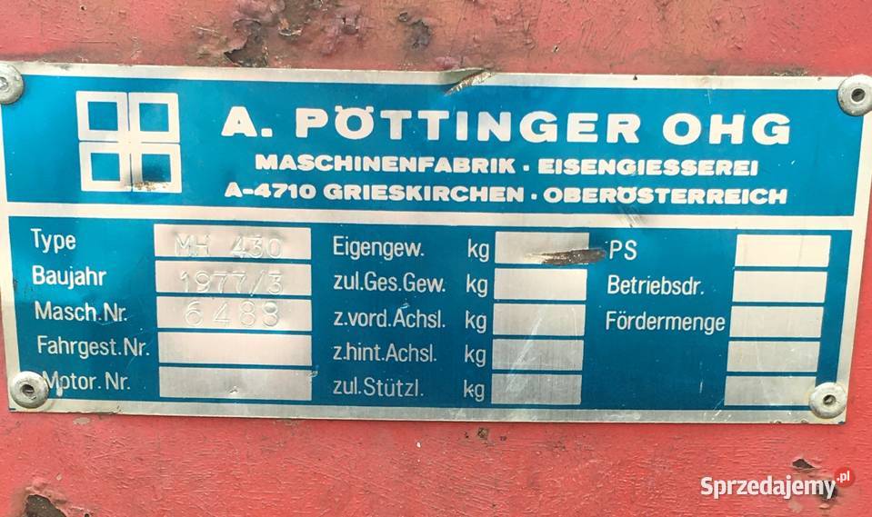 Pottinger sieczkarnia nieuszkodzony
