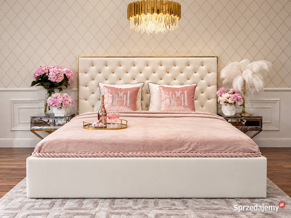 Łóżko glamour złote ze stelarzem 200x200 200cm Warszawa