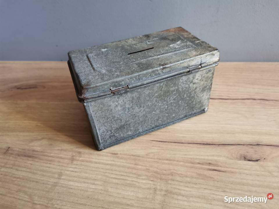 Stara metalowa puszka skarbonka Siemianowice Śląskie