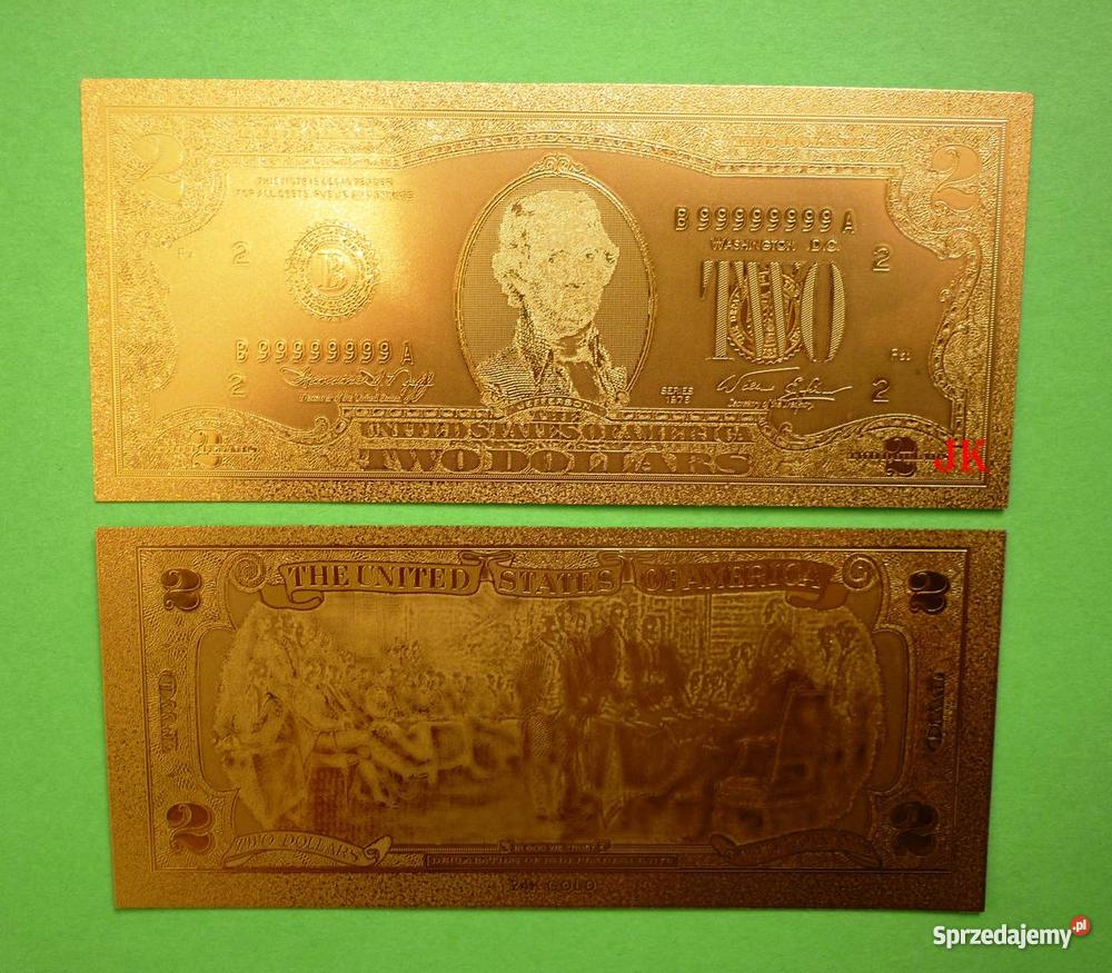 ZŁOTY BANKNOT DOLLAR 1 2 5 10 20 50 100 24 Karat Numizmatyka Sosnowiec