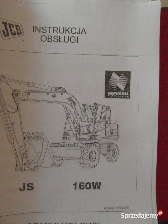 dtr instrukcja obsługi koparka jcb js 160w i Szczecin