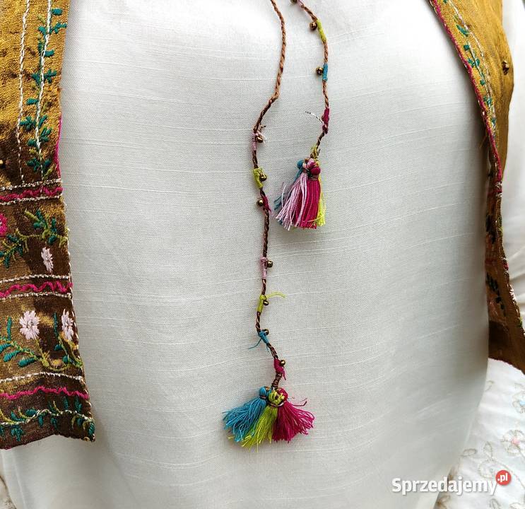 Złota kamizelka gorset S 36 etno folk boho haft Szczecin