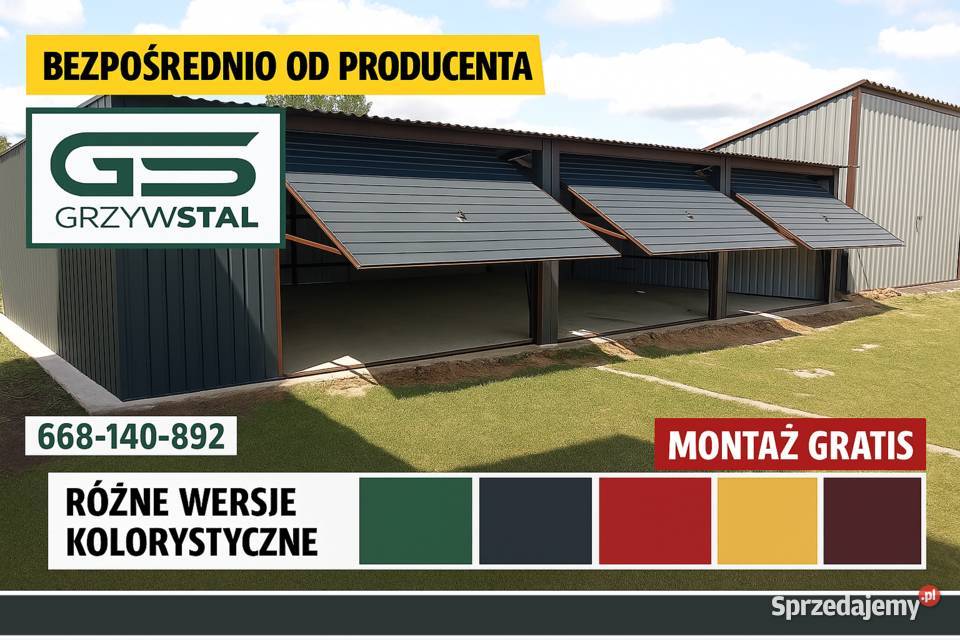 Garaż Blaszany Jednospadowy Garaże Blaszane 276zł/m2 Zielona Góra sprzedam