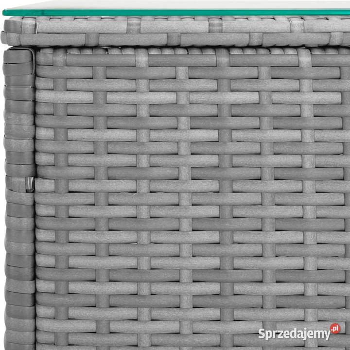 Stolik boczny szary 40x37x405 rattan PEhartowane Stoły mazowieckie