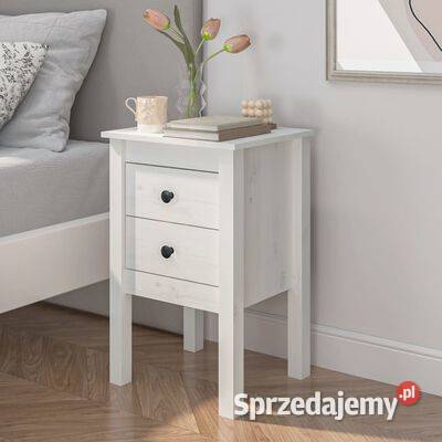 vidaXL Szafka nocna biały 40x35x615 lite drewno Warszawa