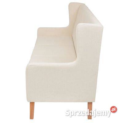 vidaXL Sofa 3osobowa materiałowa kremowa245451