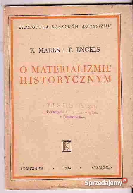 2884 O MATERIALIZMIE HISTORYCZNYM K MARKS i F EN Czyrna sprzedam