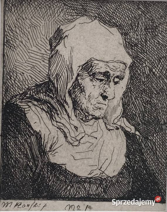 Michał Płoński17781812 akwaforta Stara Kobieta wielkopolskie Poznań