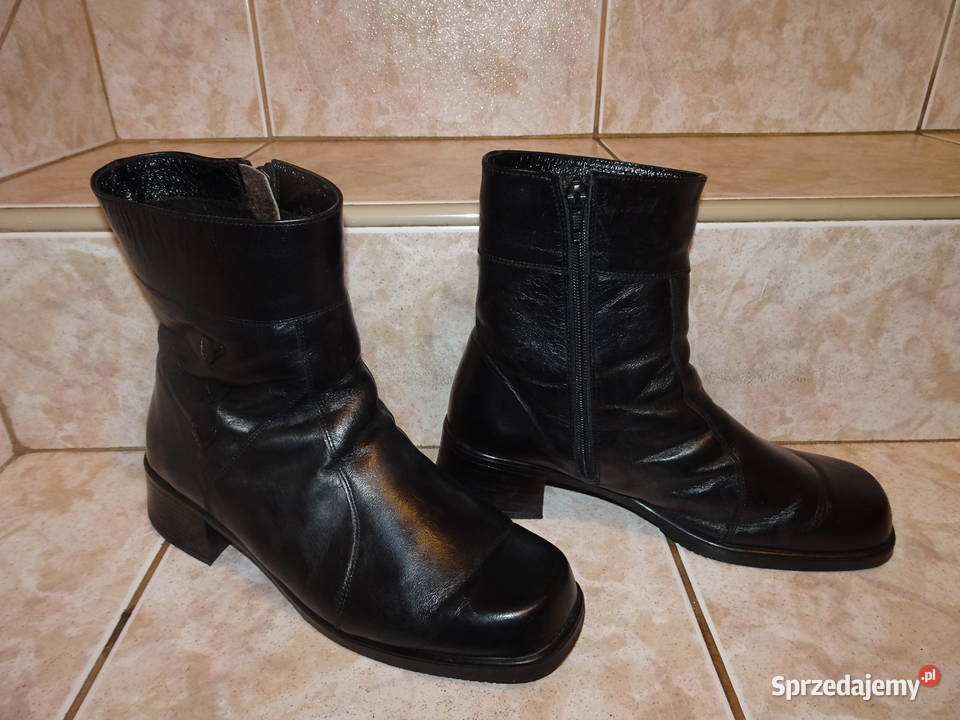 Czarne botki skórzane rozmiar 41 Kozaki mazowieckie Warszawa