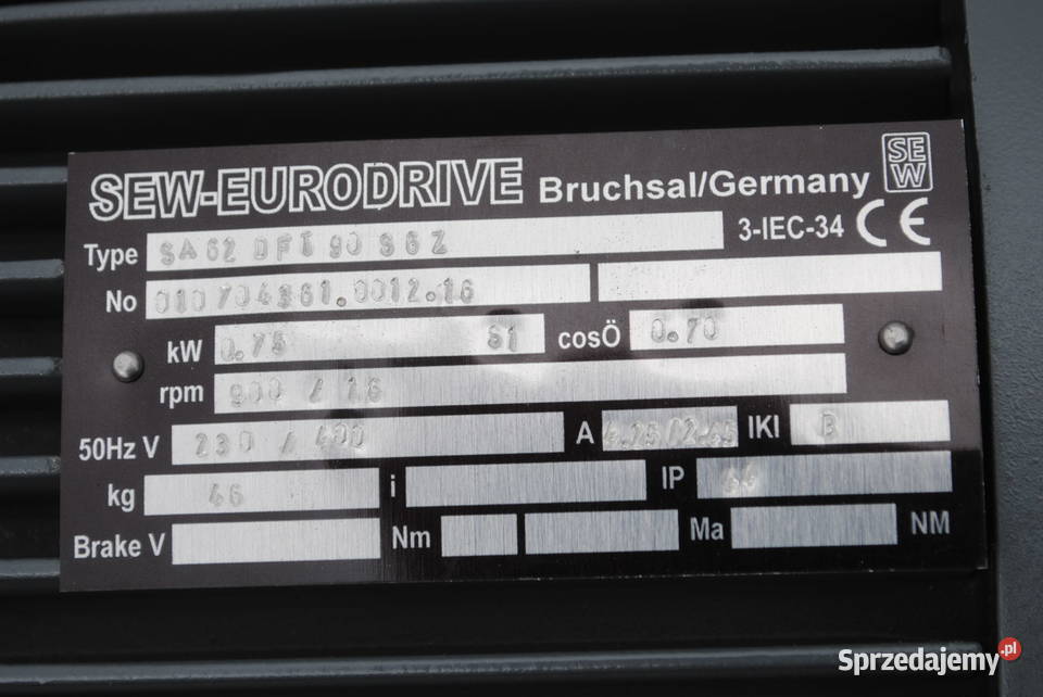 Motoreduktor kątowy 075kw 16obrmin firmy SEW Kargowa