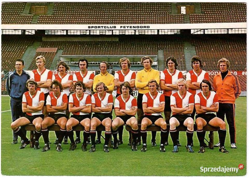Feyenoord Rotterdam 197475 na odwrocie autografy Pocztówki i karty telefoniczne Wrocław