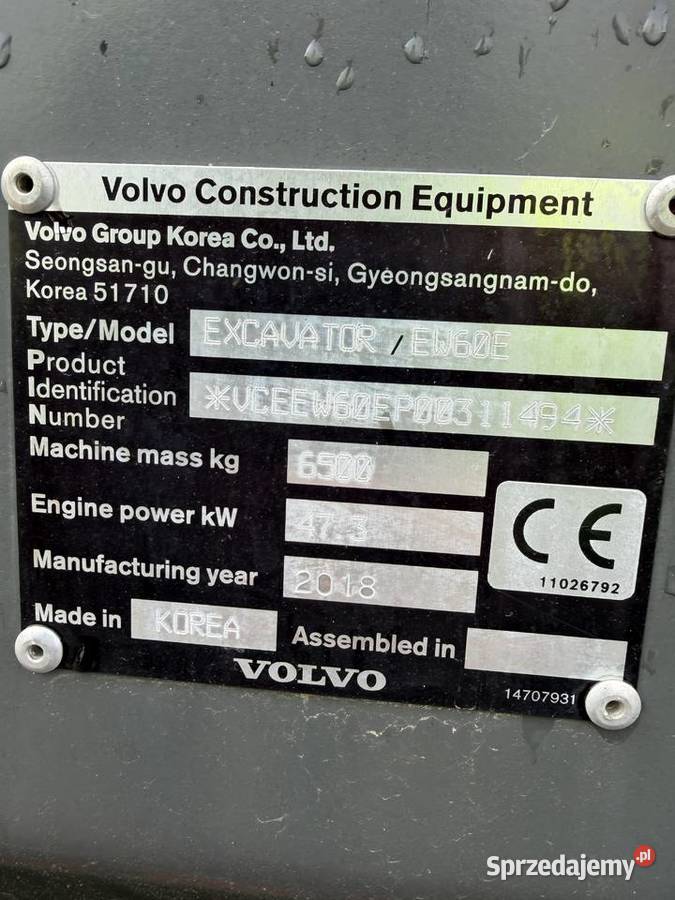 Koparka kołowa volvo ew60e Nowy Targ