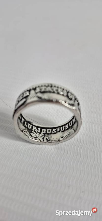 Srebrny Sygnet z Monety 1921 Morgan Dollar Biłgoraj