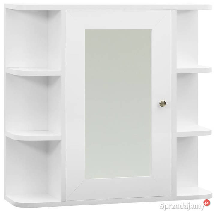 Szafka łazienkowa z lustrem biała 66x17x63 MDF