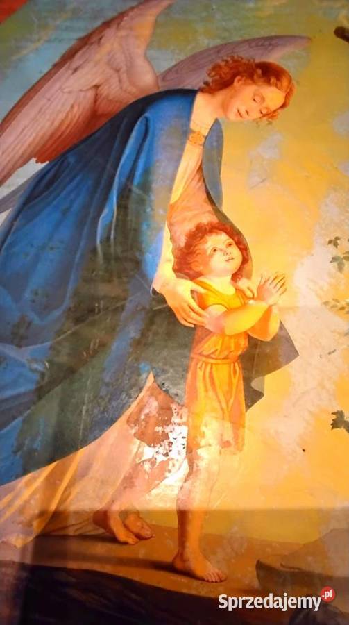 Stary Obraz Anioł Stróż