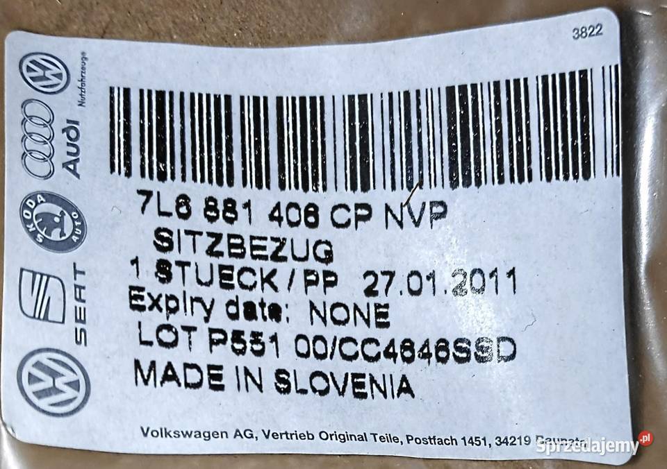 TAPICERKA SIEDZISKA PRAWEGO FOTELA VW TOUAREG Kraków