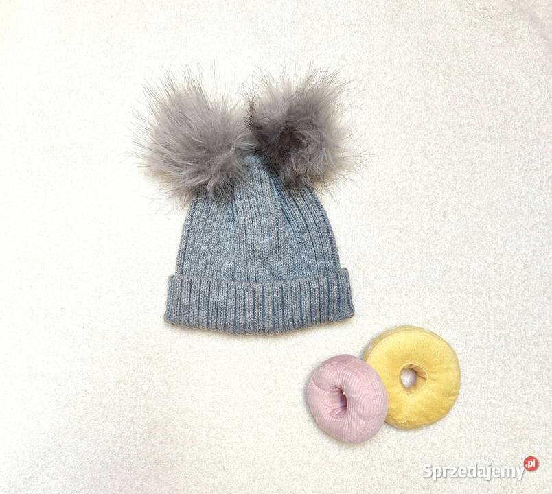 Czapka dziecięca szara pompony 12 lata 1224 zachodniopomorskie Szczecin