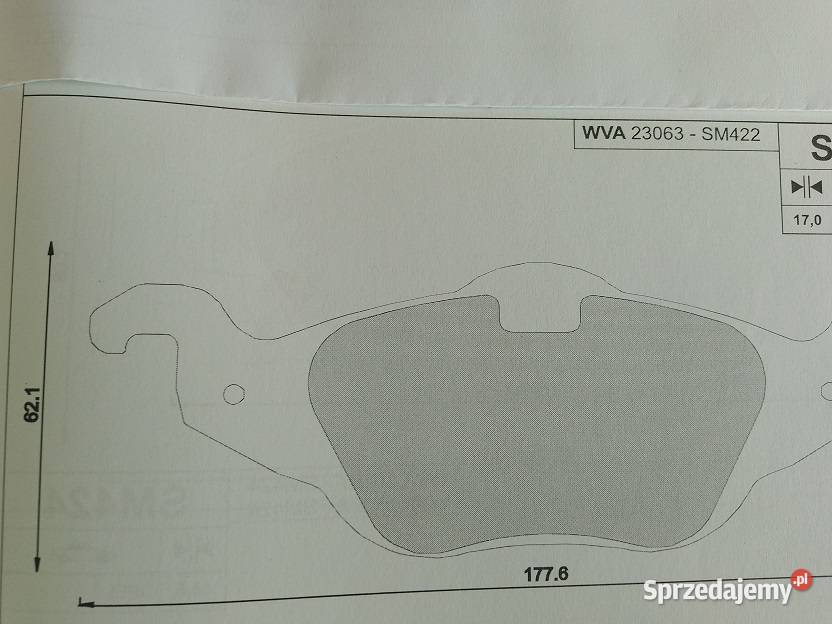 SM422 Klocki hamulcowe kpl przód ASTRA CORSA Klocki hamulcowe Olsztyn sprzedam