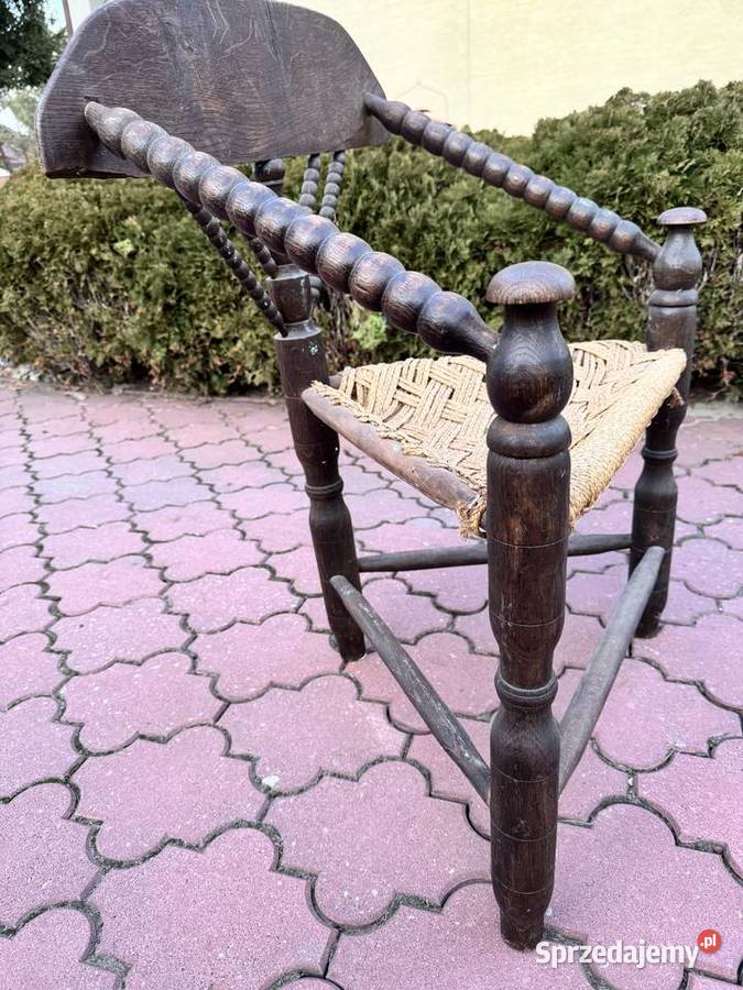 Krzesło drewniane oryginalne narożne trójkątne mazowieckie Garwolin