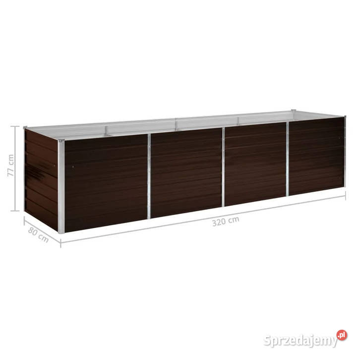 Podwyższona donica brązowa 320x80x77 mazowieckie sprzedam