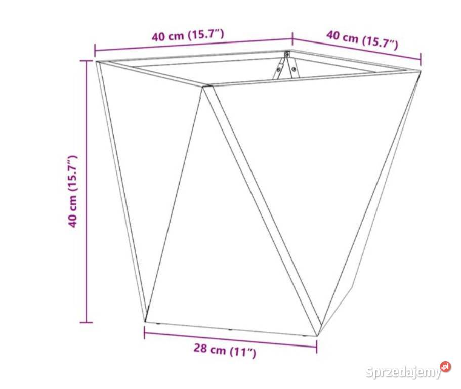 donice 2 sztuki antracyt stal 40 x 40 x 40 Płock sprzedam