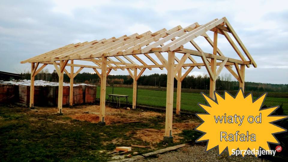 Wiata drewniana garażowa z pomieszczeniem Kozienice