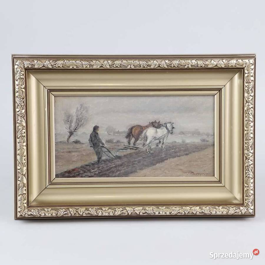 Olej na płótnie Jean Rosengren Szwecja Koń w