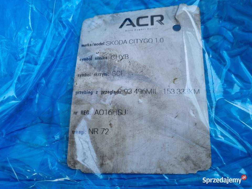 DÓŁ SILNIKA BLOK WAŁ VW UP Polo V Fabia III 10 Rudka sprzedam