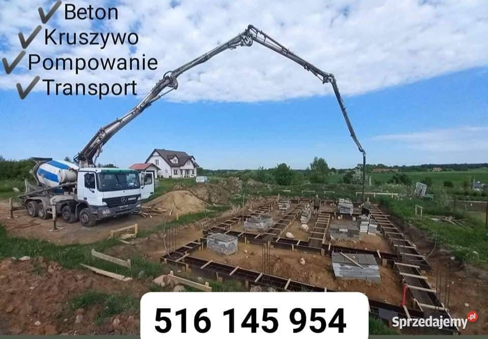Beton transport pompowanie posadzki budowa Biskupiec