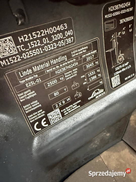 kabina kompletna wózek widłowy LINDE E25 E30 Linde Działoszyn sprzedam