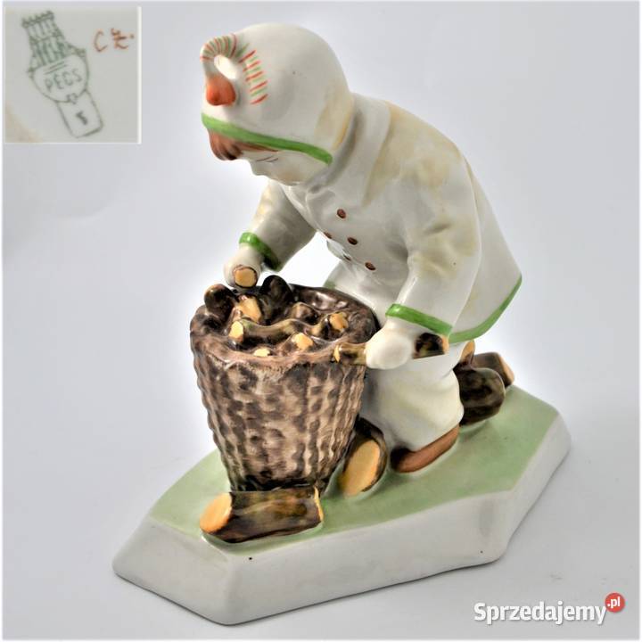 Dziecko z koszem drewna art deco Sinkó Zsolnay Antyki, Sztuka, Kolekcje mazowieckie Warszawa