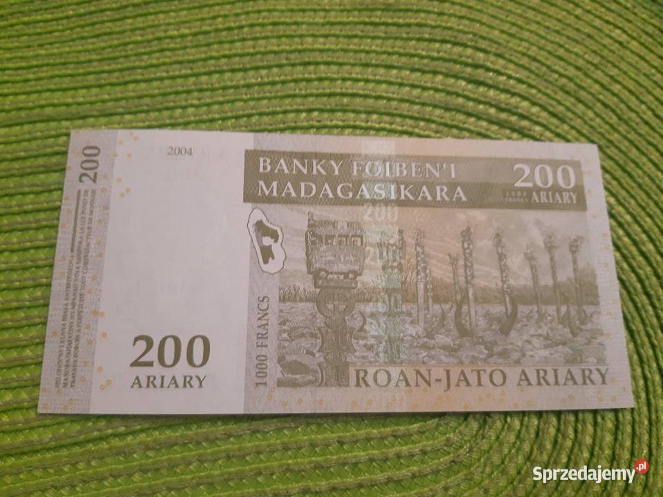 banknot Madagaskaru z 2004r Łomża sprzedam