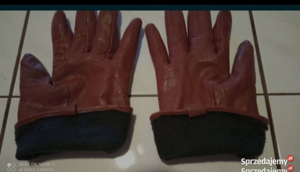 Rękawiczki skórzane damskie w ładnym stanie dolnośląskie Wrocław sprzedam