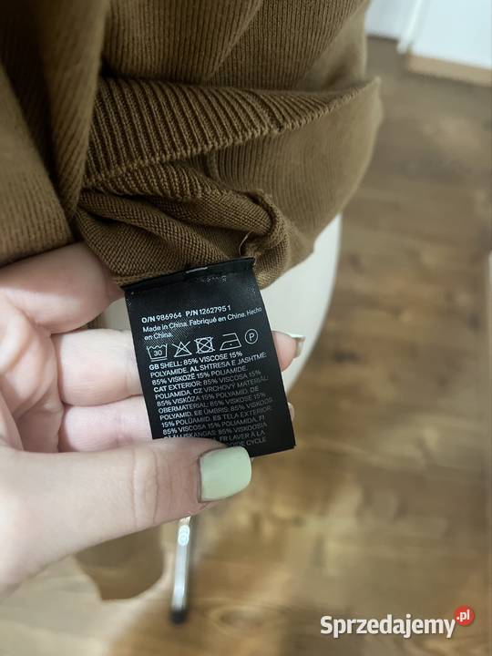 Sweterek nowy brązowy damski HM 85 wiskoza S H&M Myślenice