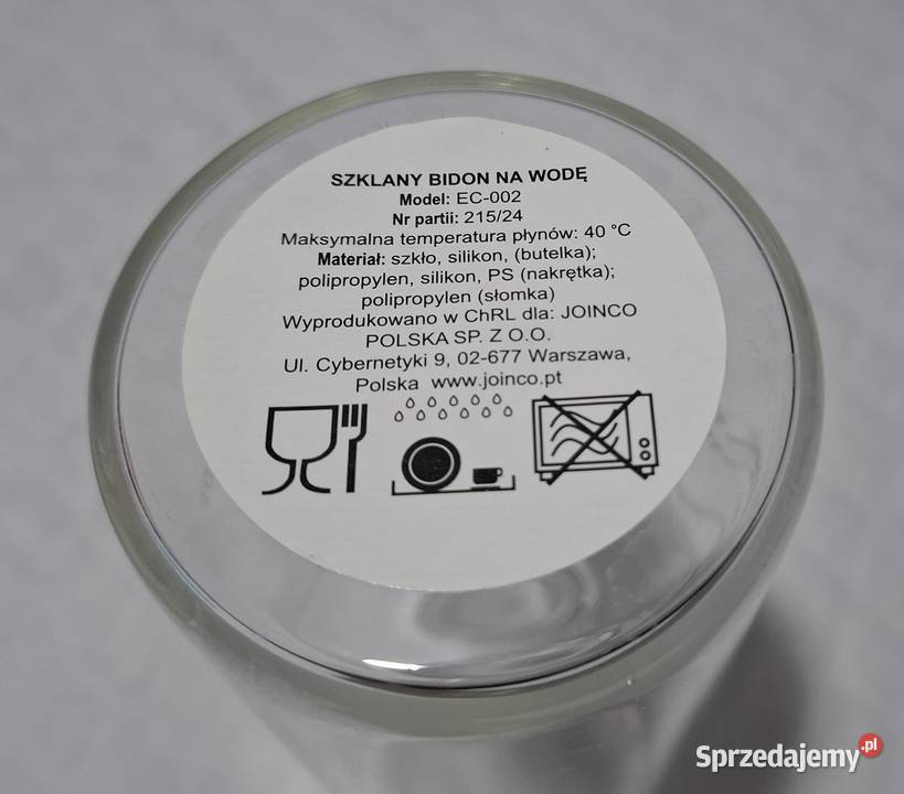 Szklany bidon na wodę z silikonowym ochraniaczem
