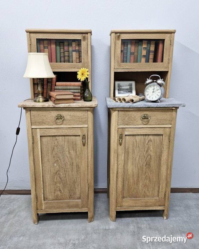 Komplet Dębowych Szafek Nocnych z Początku XX sprzedam