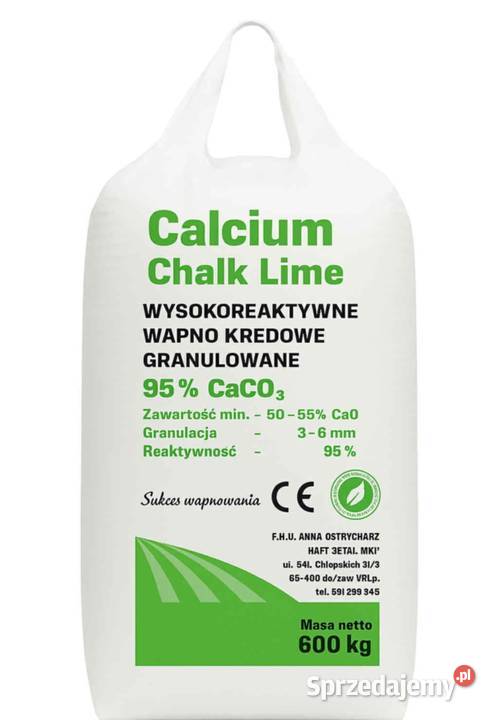 Wapno nawozowe granulowane kredowe magnezowe