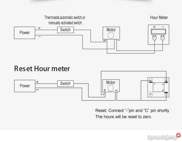 Elektroniczny licznik motogodzin 12V80V 52mm
