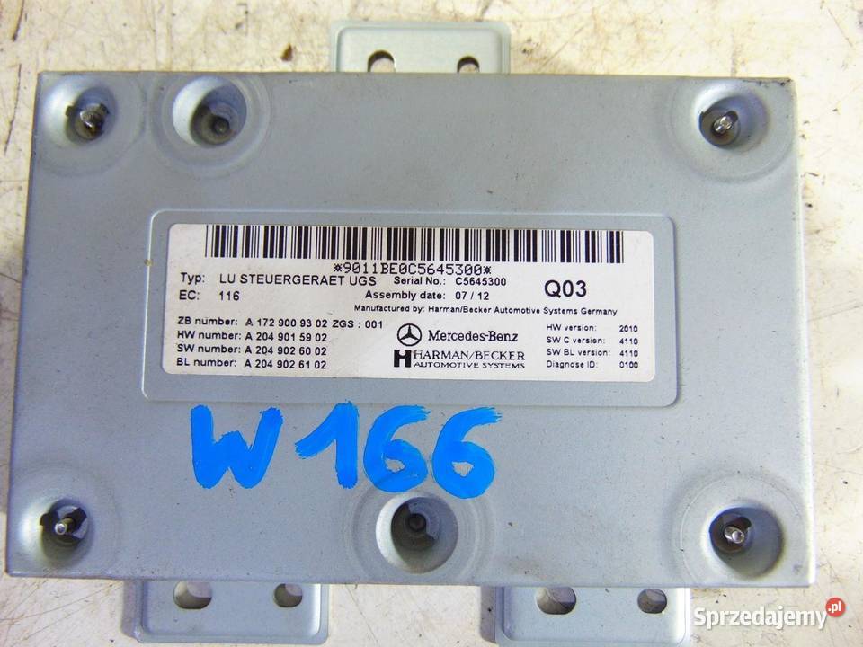 MODUŁ STEROWNIK GSM MERCEDES ML W166 A1729009302 osobowe sprzedam