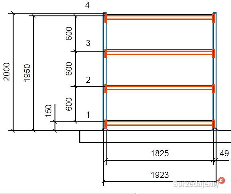 Regał półkowy mecalux M7 2m x 1825m x06m4półki mazowieckie Siedlce